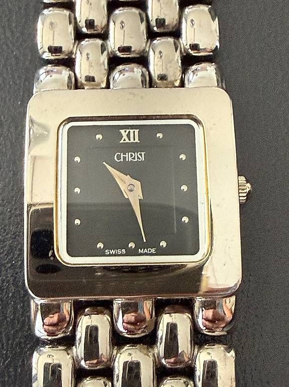 Orologi: Montre acier et cadran noir – Usato da Goumoens-la-Ville venduto da SandieF 1