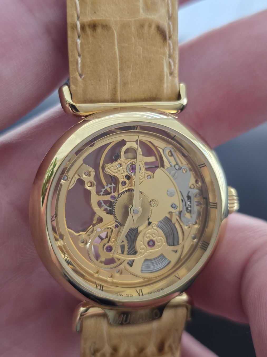 Eta Orologi: Belle montre squelette décoré dorée ETA 2801-2 – Usato da Grand-Lancy venduto da Precision-GE 1