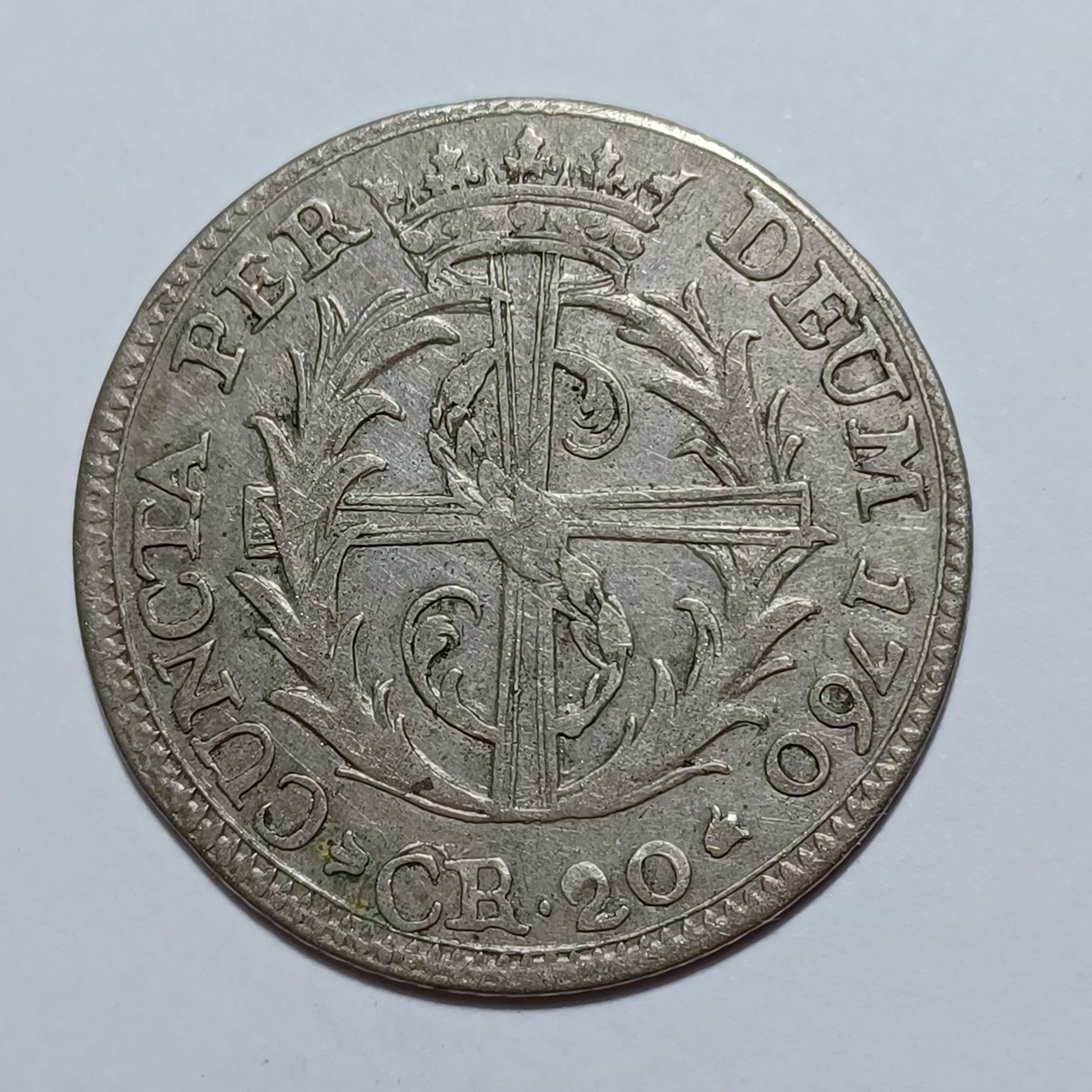 Tutti le monete: 20 Kreuzer 1760 Solothurn ss – Usato da Pfäffikon ZH venduto da Schweizer_Muenzen 1