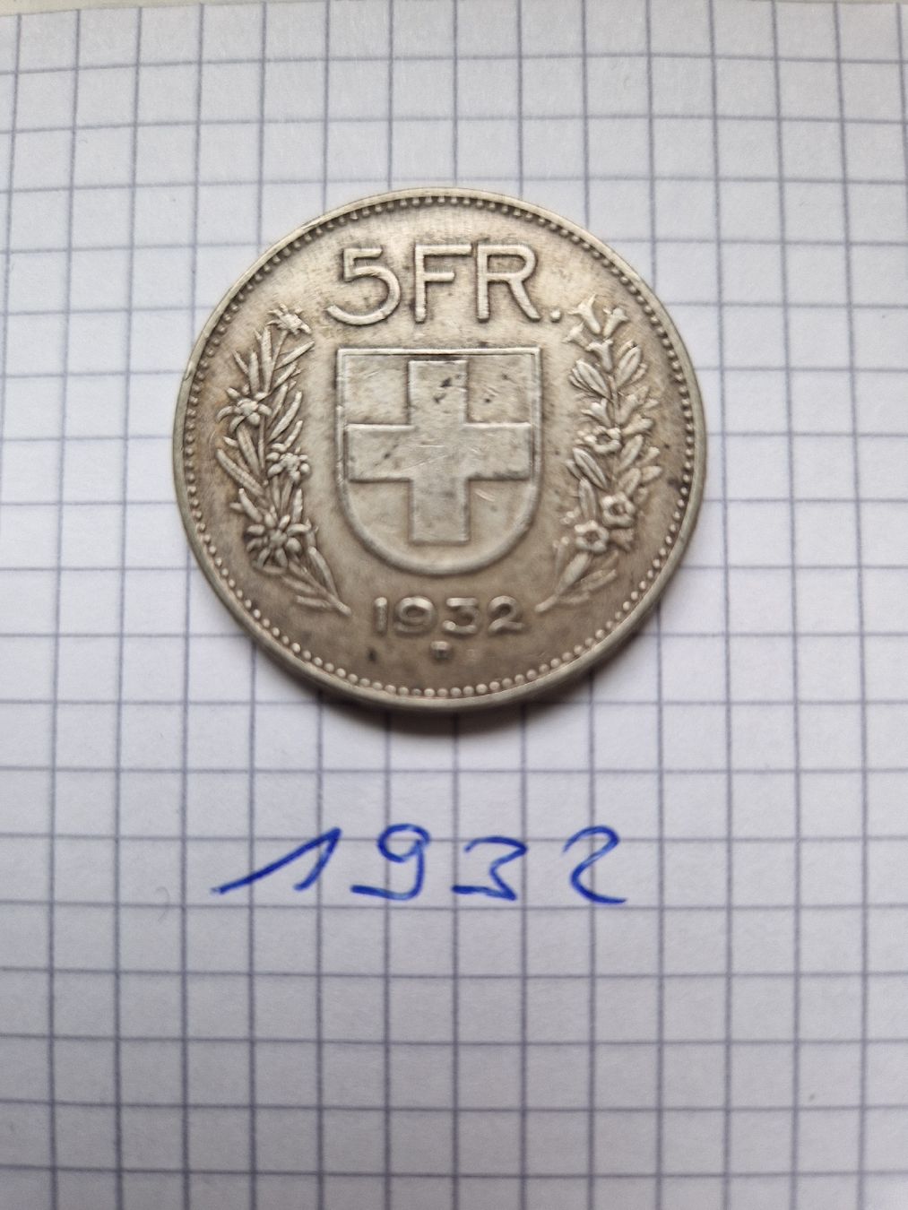 Tutti le monete: 5 Franken 1932, siber – Usato da Alterswil FR venduto da Paseo0