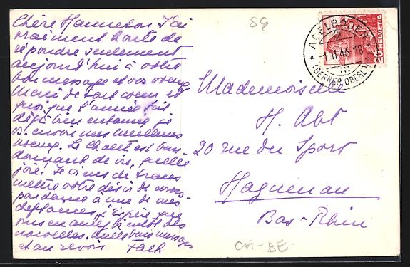 Cartoline postali: AK Adelboden, Hotel Chalet mit Bergen – Usato da Berlin venduto da bartko-reher 1