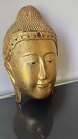 Buddha Kopf Wanddekoration Goldfarben Vintage gebraucht
