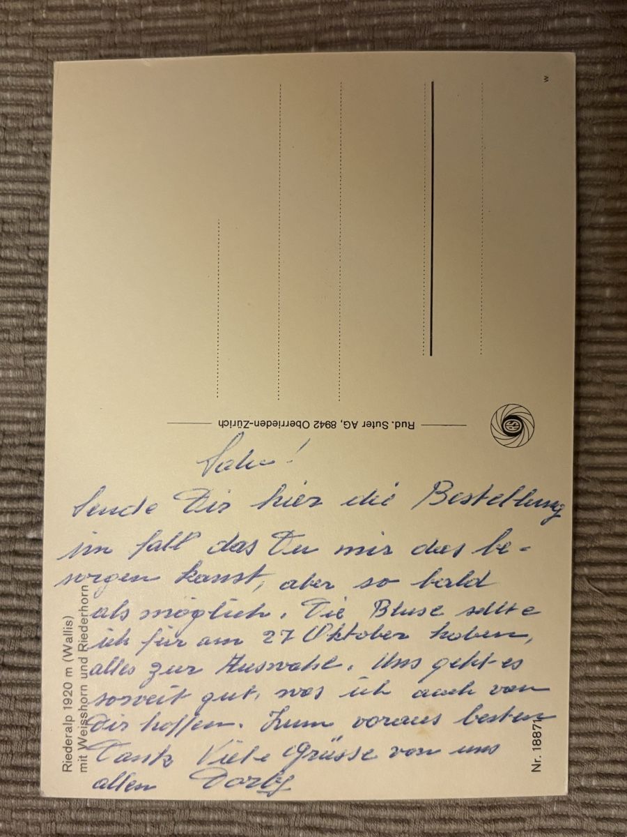 Cartoline postali: AK von Riederalp mit Bergpanorama – Usato da Rümlang venduto da Kartenpost1 1