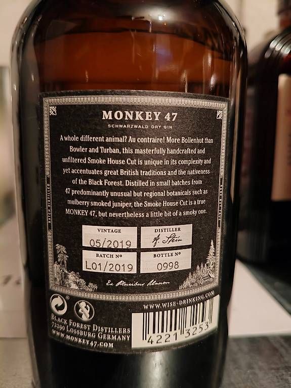 Monkey 47 Bevande alcoliche: Monkey 47 Gin Smoke House Cut 2019 / 1. Batch – Nuovo e nell'imballaggio originale da Bünzen venduto da hangloose74 4