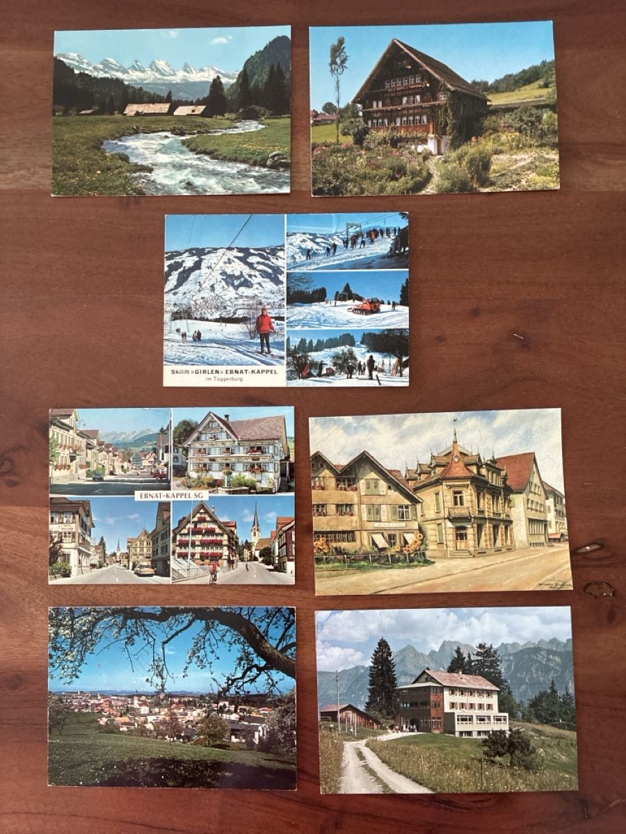 Cartoline postali: 20 Ansichtskarten Schweiz diverse vom Kanton St. Gallen – Usato da Oftringen venduto da Cla.vD.74 4
