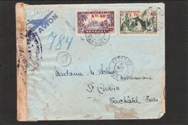 Zensur Flugbrief Französisch/Senegal - St.Aubin NE !