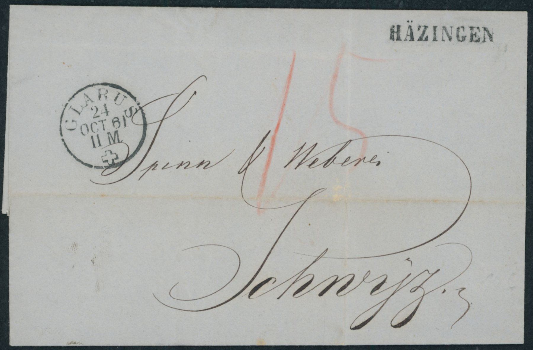 Tous les timbres: GL Hätzingen - Stabstempel - Glarus - Brief – D'occasion à Schindellegi par leecollect