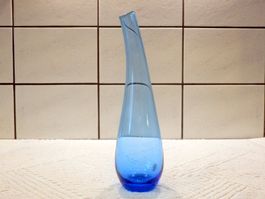 Vase, Kristallglas, handgemacht, ultramarinblau, 24.5cm H