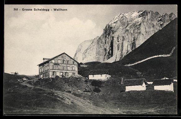 Cartoline postali: AK Grosse Scheidegg, Hotel mit Wellhorn – Usato da Berlin venduto da bartko-reher