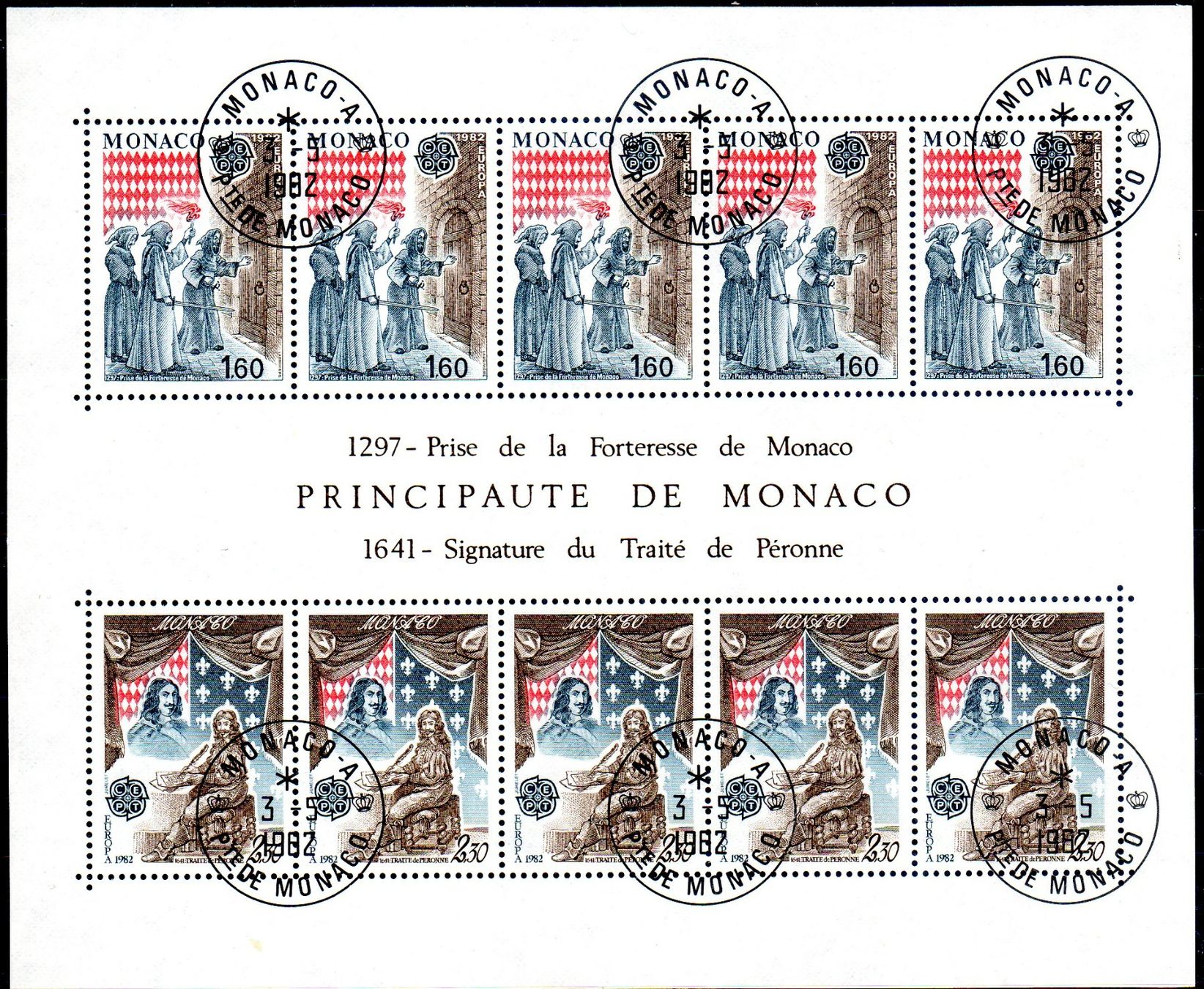 Tutti i francobolli: MONACO BLOCK EUROPAMARKEN 1982 GESTEMPELT - MO41 – Usato da Losone venduto da EM2019