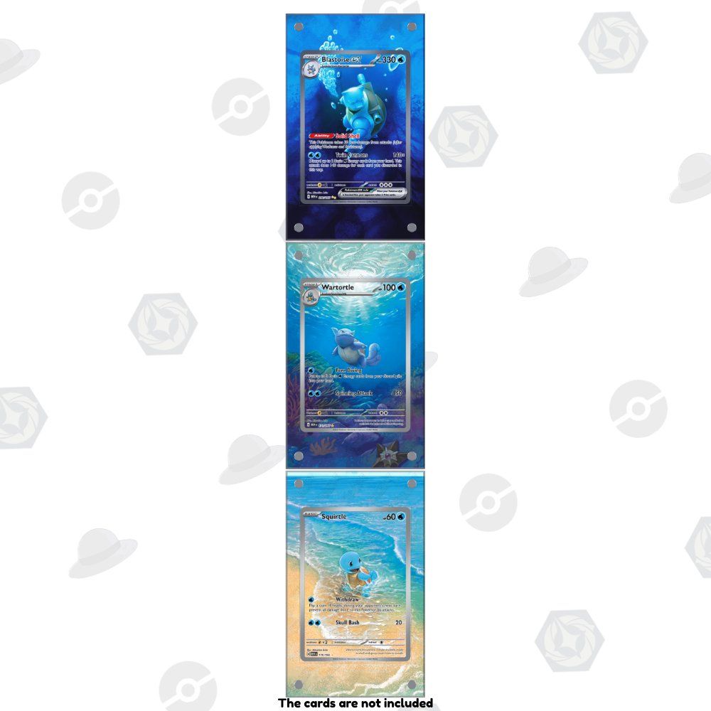 Pokémon Sammelbilder & Trading cards: Squirtle, Wartortle, Blastoise 151 – Pokémon Display Case – Neu und originalverpackt aus Canobbio von TreasureCollect
