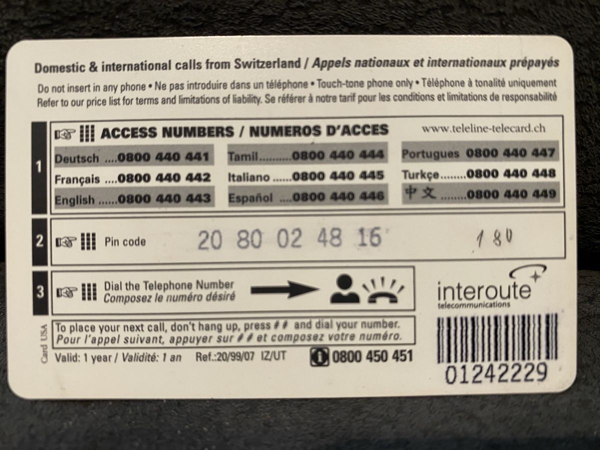 Telefon- & Taxkarten: Teleline – Gebraucht aus Lausanne von babacard10 1