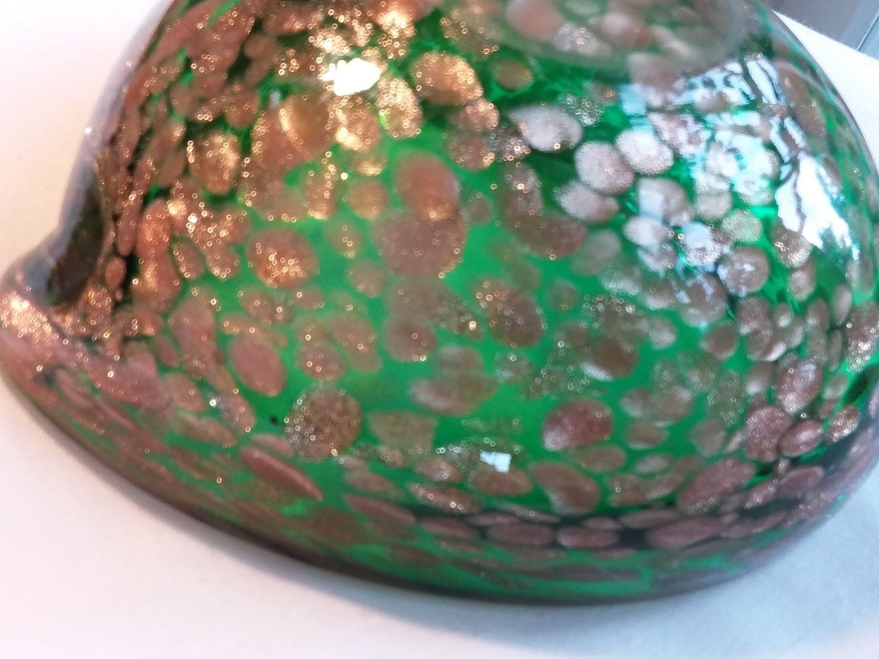 Murano Schalen: Top MURANO Gold/Grüne Herzschale – Gebraucht aus Zürich von helsan 7