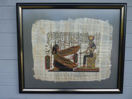 Ägyptisches Papyrus Bild gerahmt gebraucht guter Zustand