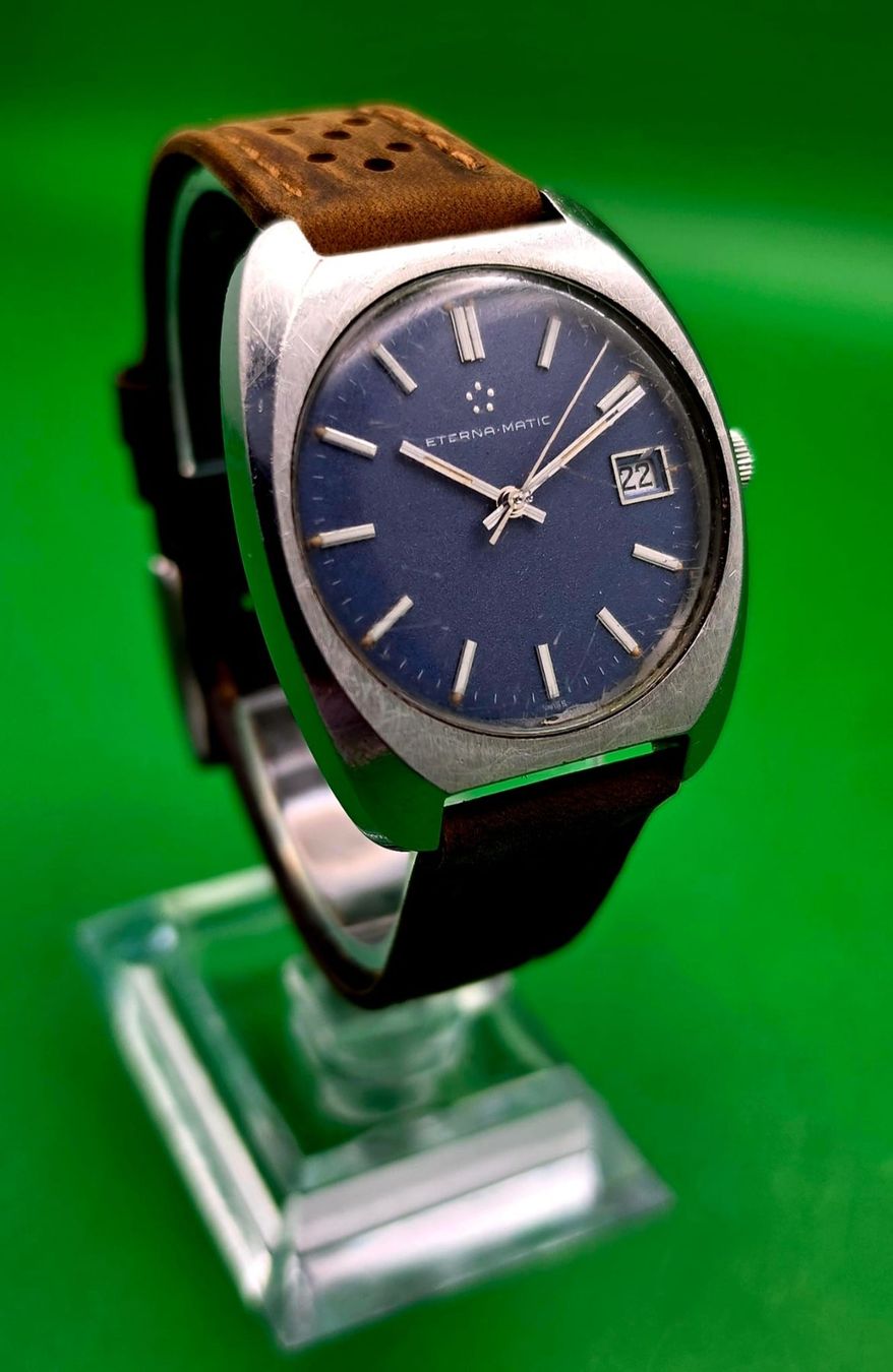 Eterna Uhren: ETERNA-MATIC AUTOMATIC DATE SWISS MATHIAS GYGER 1958-1978 – Gebraucht aus Neftenbach von Taschen-Uhren