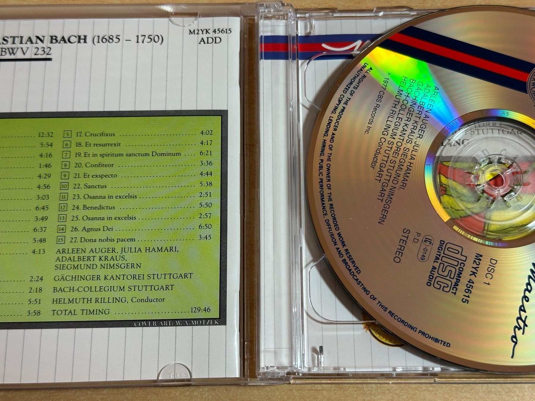 R6 Bach Rilling Auger Hamari Kraus Nimsgern Messe BWV 232 (Gebraucht ...