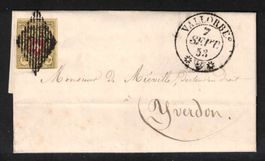 1850 Rayon Brief mit Nr.16II, "Vallorbe 7.9.53"