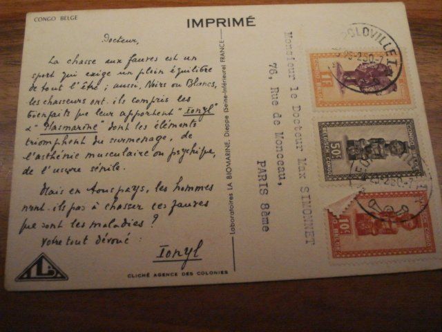 Werbekarte Belgisch-Kongo - Paris, 1950, La Biomarine | Kaufen auf Ricardo