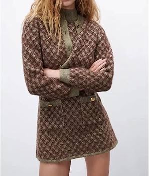ZARA KNIT CARDIGAN WITH GOLDEN BUTTONS & MINI DRESS, SIZE S