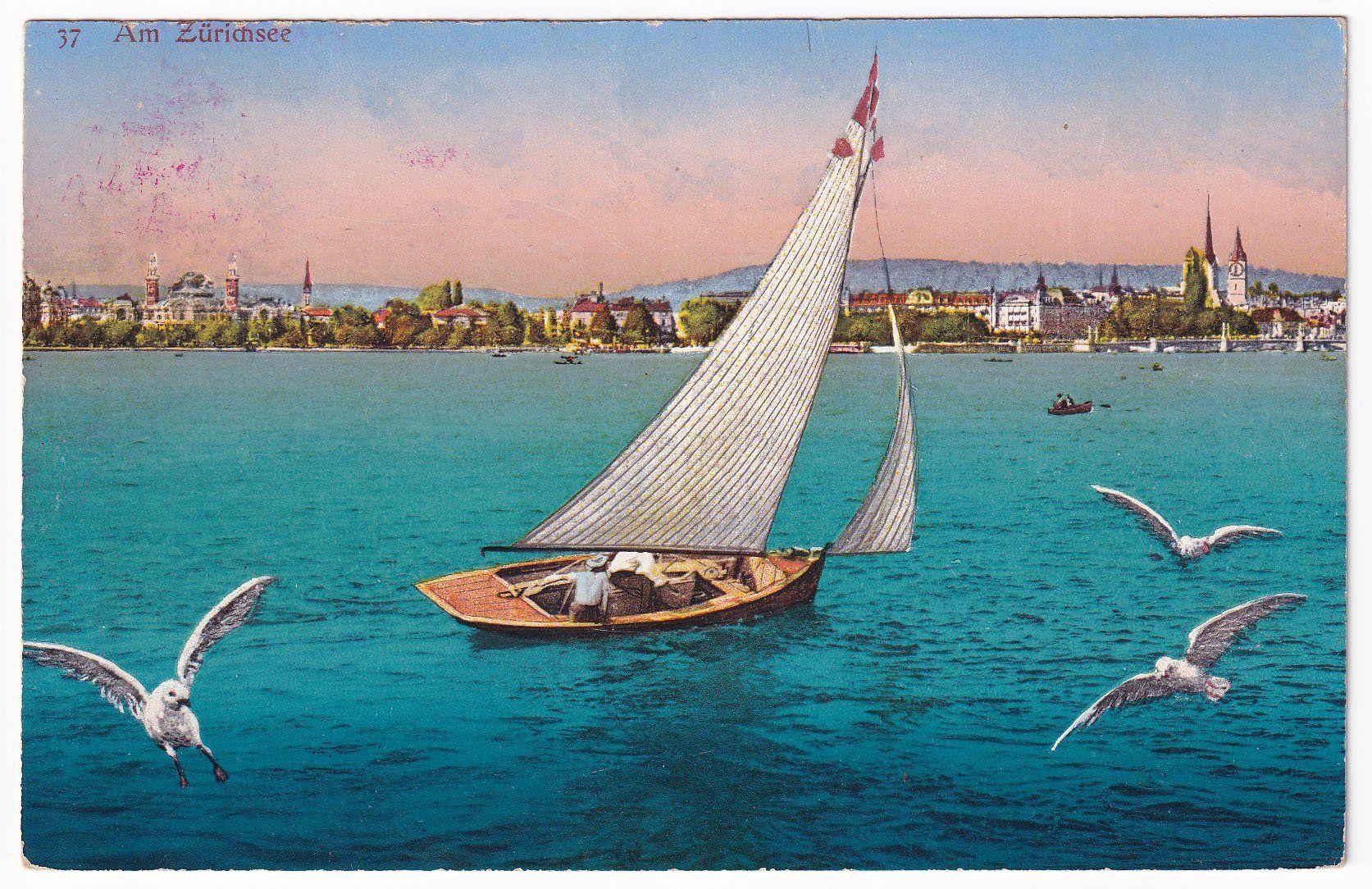 Cartoline postali: Am Zurichsee N°37  1913 – Usato da Cormoret venduto da Pascalll2001