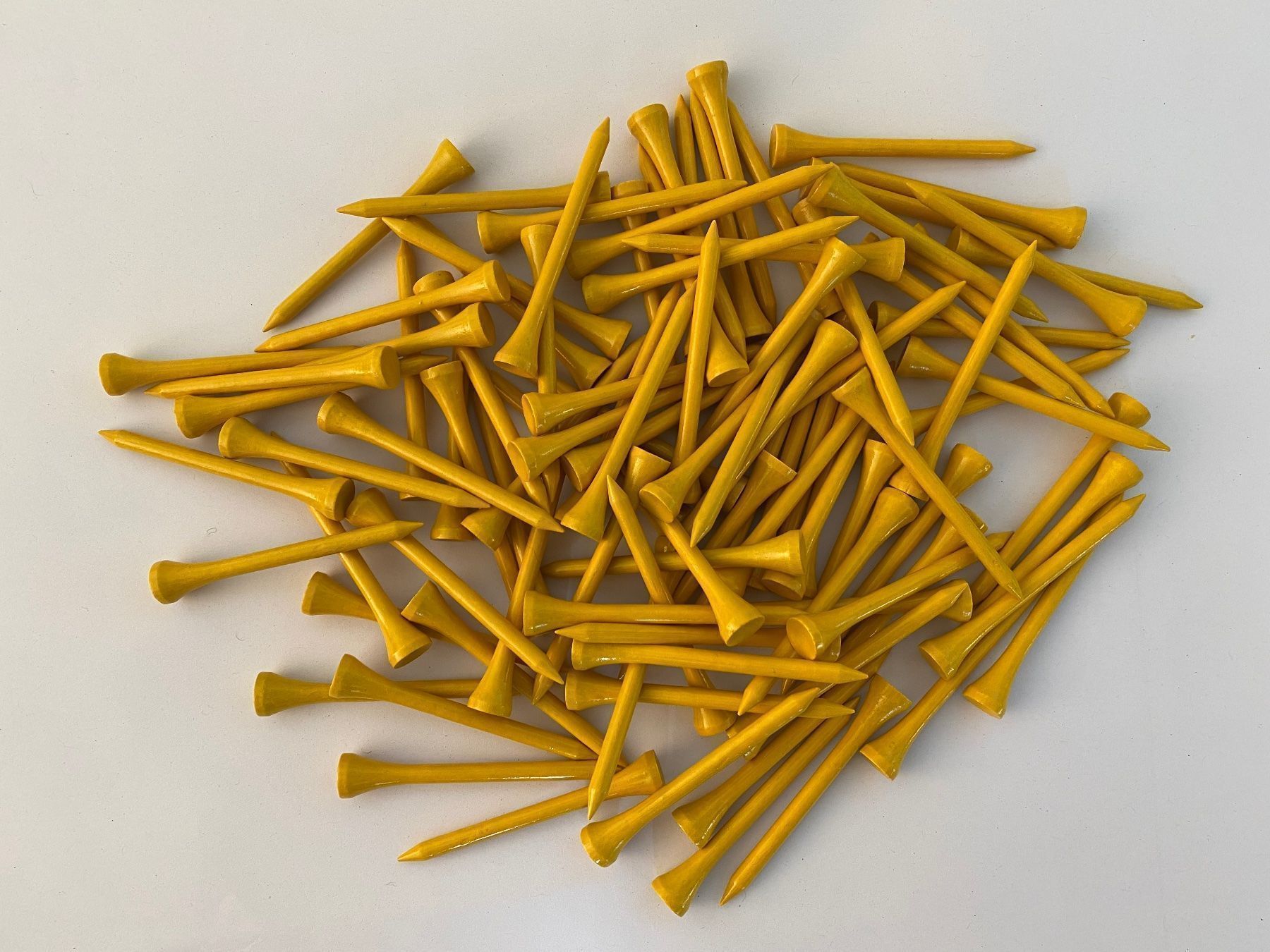 Articoli in legno: 250 Golftees 70mm Holz, gelb – Nuovo (secondo la descrizione) da Bergdietikon venduto da shimano4