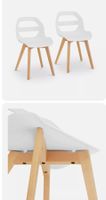 + Stuhl 2er Set Lehnstuhl Kunststoff Holzbeine Buche bis 150
