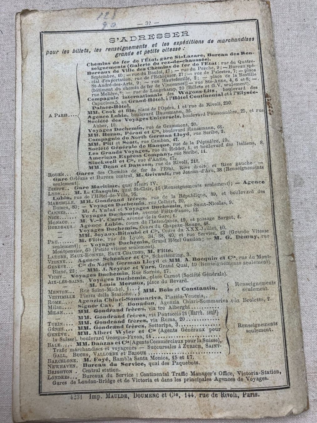 Documents: Francia - "Paris a Londres" - 1911. – D'occasion à Sorengo par 74in 2