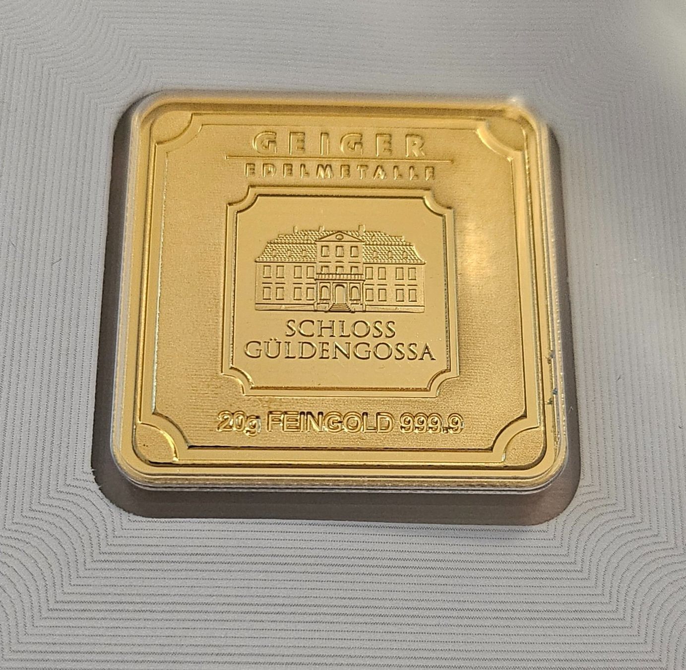 Metalli preziosi: ** GOLDBARREN 20gr 999,9 Quadrat eingekappselt ** – Nuovo e nell'imballaggio originale da St. Margrethen SG venduto da Relsi53