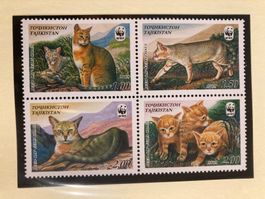 WWF 2002 Tadschikistan Satz Rohrkatze postfrisch 4er-Block