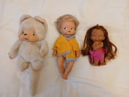 Lot of 3 vintage dolls, various conditions