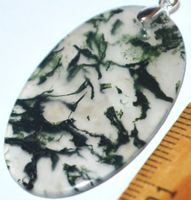 Anhänger L-5789 – Moosachat Cabochon 38x23x2mm