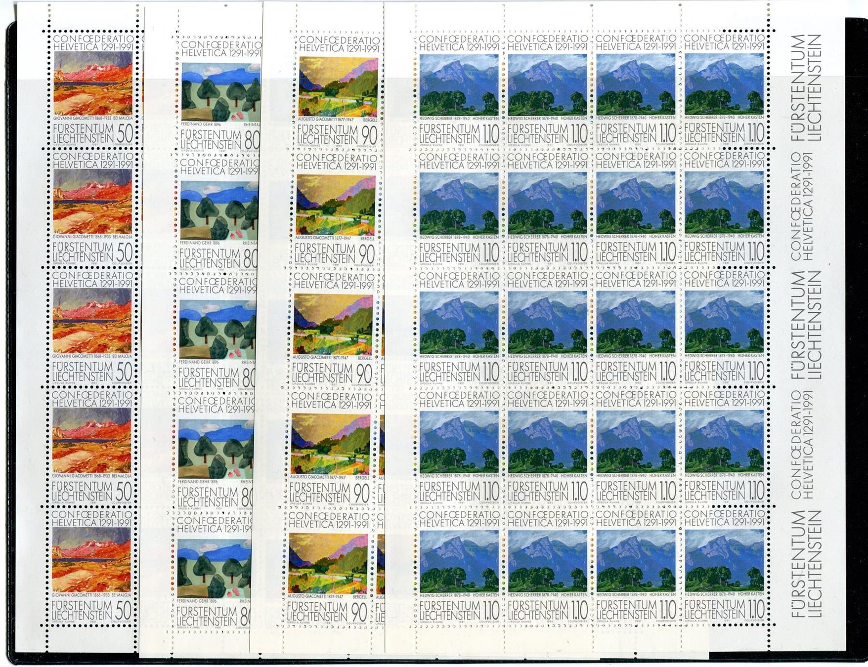 Tutti i francobolli: 1991 Hommage an CH Bogen ET + postfr. – Nuovo (secondo la descrizione) da Winterthur venduto da Kyoung 1