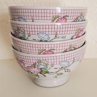 4 bols déjeuner vintage Années 80 Motif Liserons