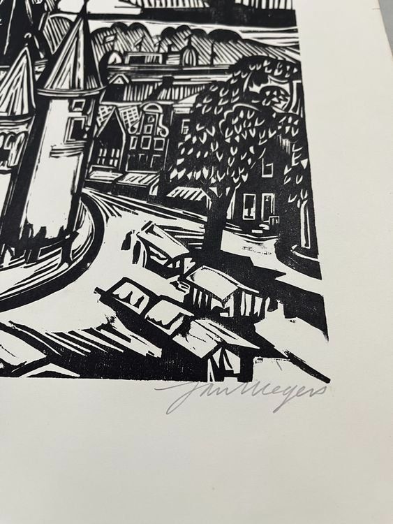 Xilografie: JAN WIEGERS HOLZSCHNITT SIGNIERT – Usato da Gersau venduto da grafik-kunst 3