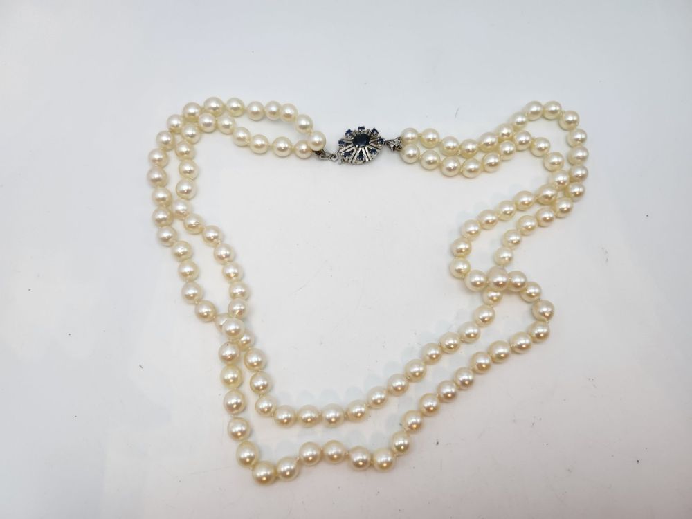 Collier Ancien 4 Rangs De Perles Avec Fermoir En Or 14k - À Restaurer - Occasion