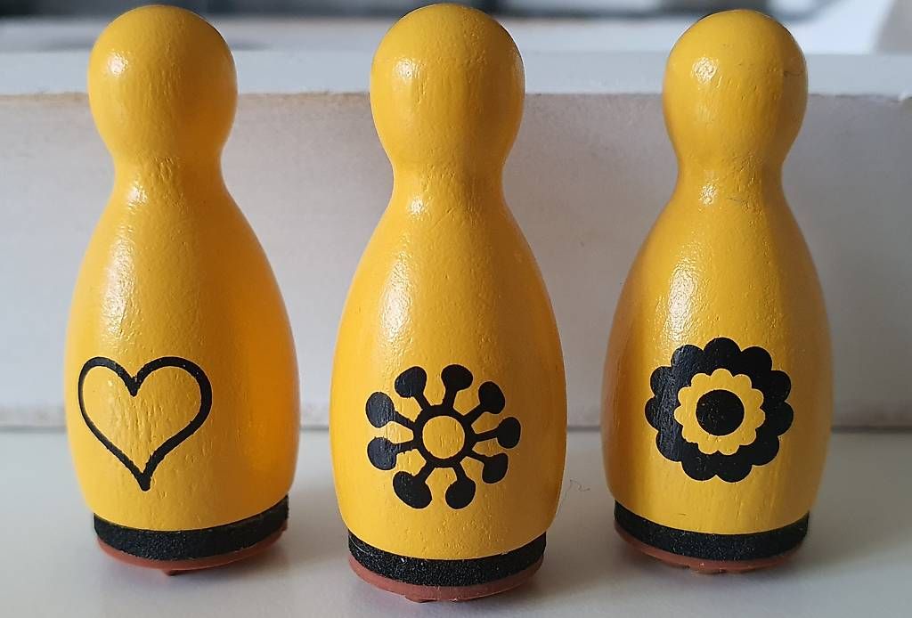 Timbri: HEYDA Holzstempel-Figuren Set "Blumen & Herz" – Nuovo e nell'imballaggio originale da Riedholz venduto da Suroman