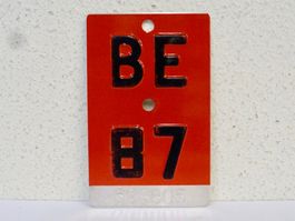 BE 87 VELONUMMER - FAHRRADSCHILD