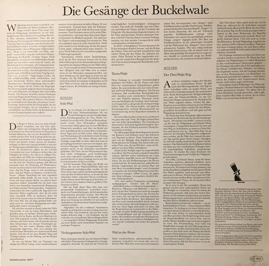 Schallplatten: Die Gesänge der Buckelwale (LP) – Gebraucht aus Grüningen von azulvinyl 1