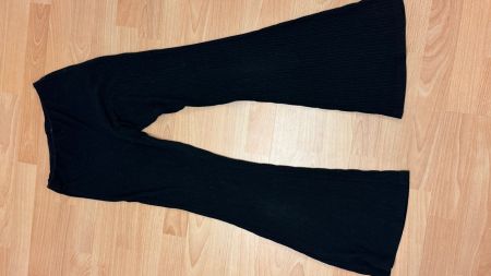 New Look Petite Schlaghosen Gr. 38 Schwarz Gerippt