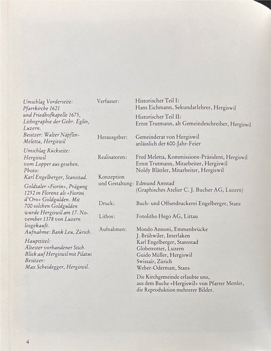 Libri: 600 Jahre Hergiswil 1378-1978 – Usato da Sarnen venduto da Livres 1