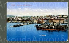 AK Farblitho Trieste Italia Panorama d. Lanterna,Hafen ≈1930
