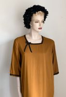 Langes Vintage Kleid/Tunika in Ockerfarbe