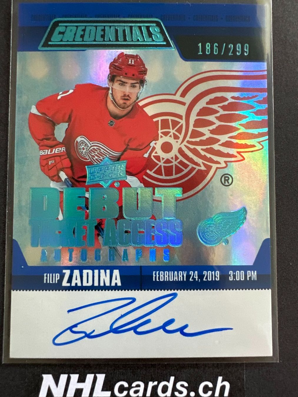 Filip Zadina NHL Rookie Auto Card /299 (Credentials) (Gebraucht) in ...