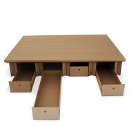 Stabiles Karton Bett mit Schubladen