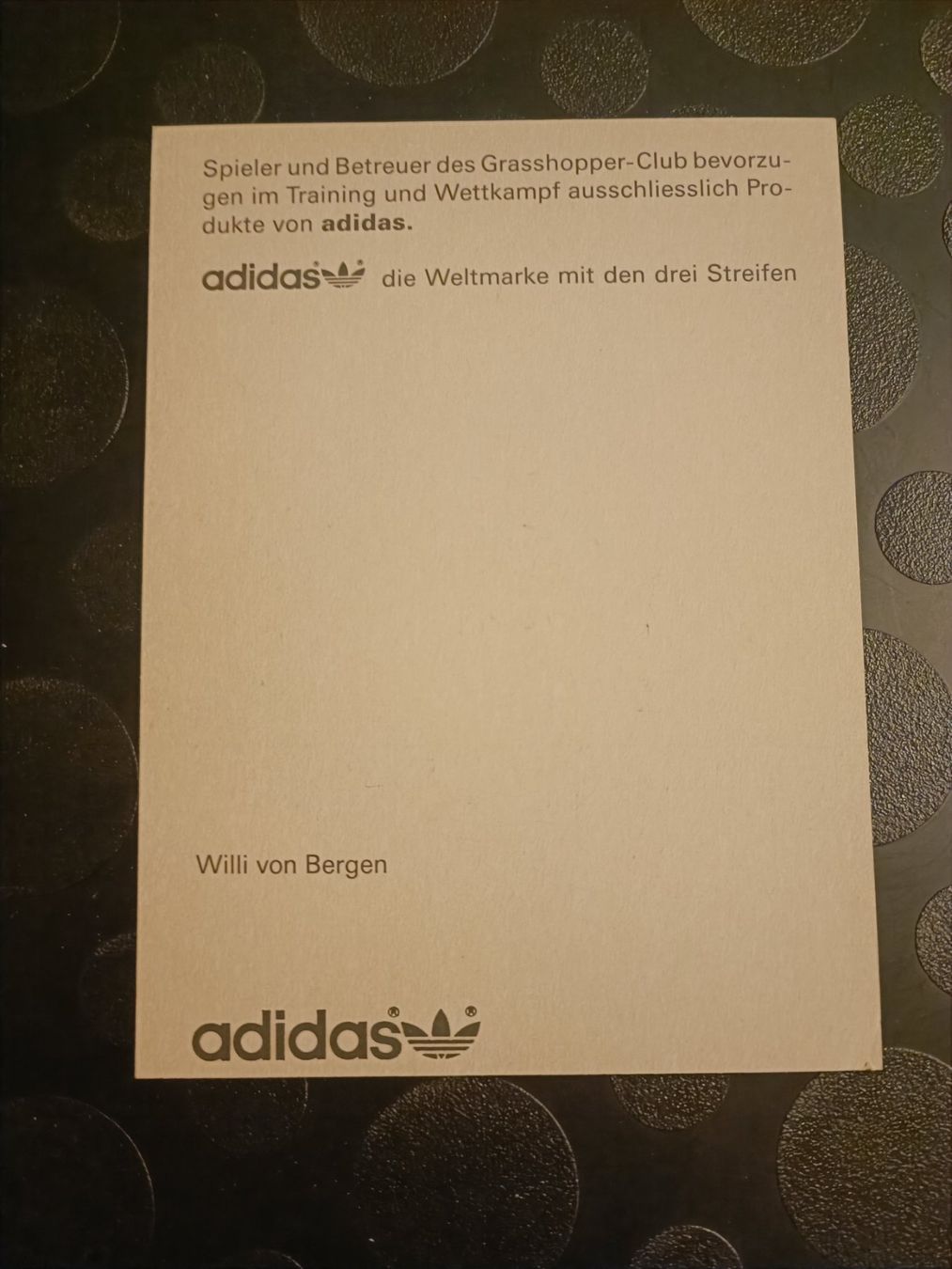 Autogramme: Willi von Bergen - handsignierte GC Autogrammkarte – Gebraucht aus Menziken von Artographs 1