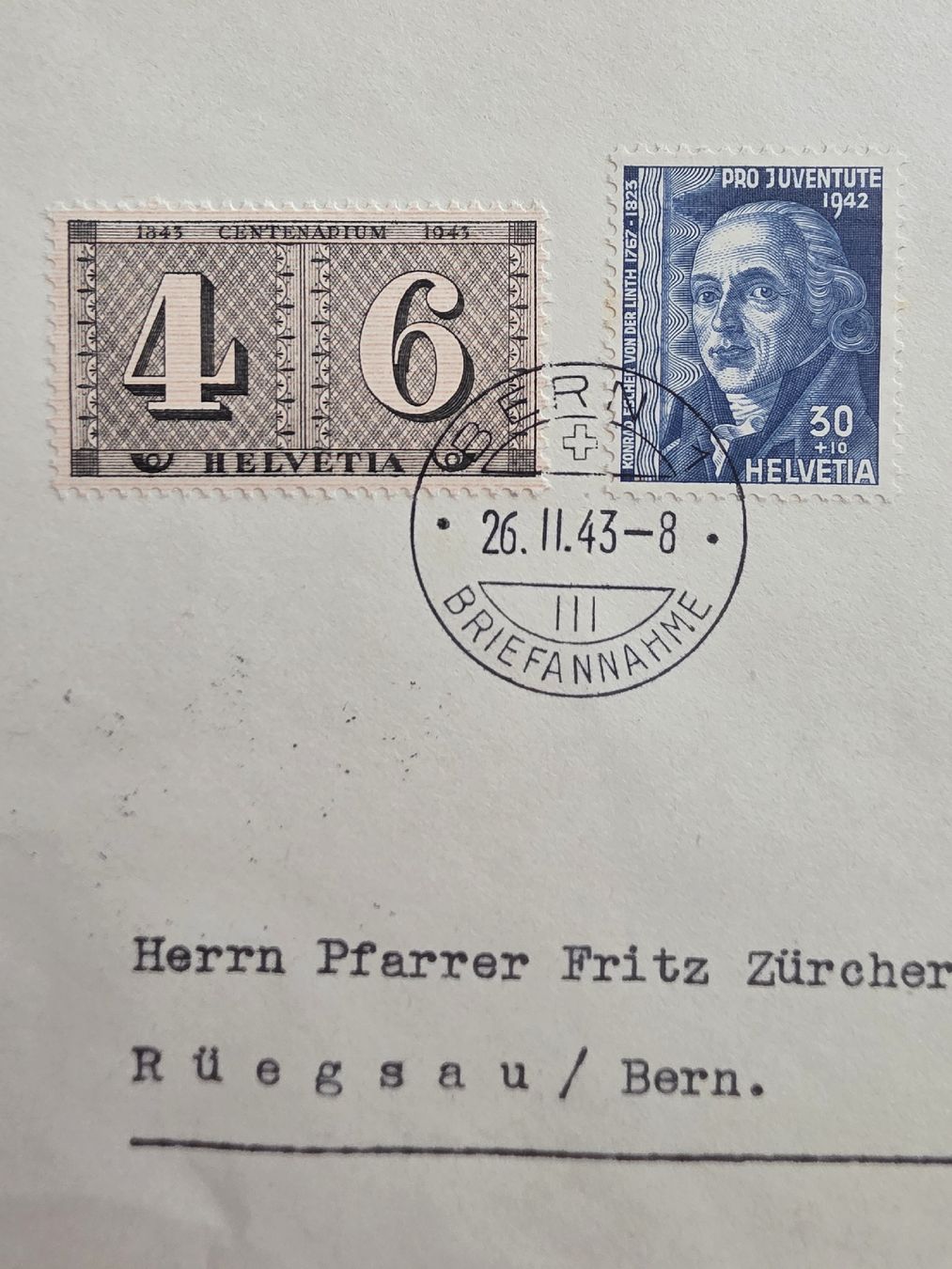 Tutti i francobolli: Ersttagsbrief Postmarken 1943 – Usato da Bern venduto da Kocholo 4