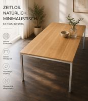 Salontisch Holz Wildeiche / Metallfüsse – 110 × 70 x 41 cm