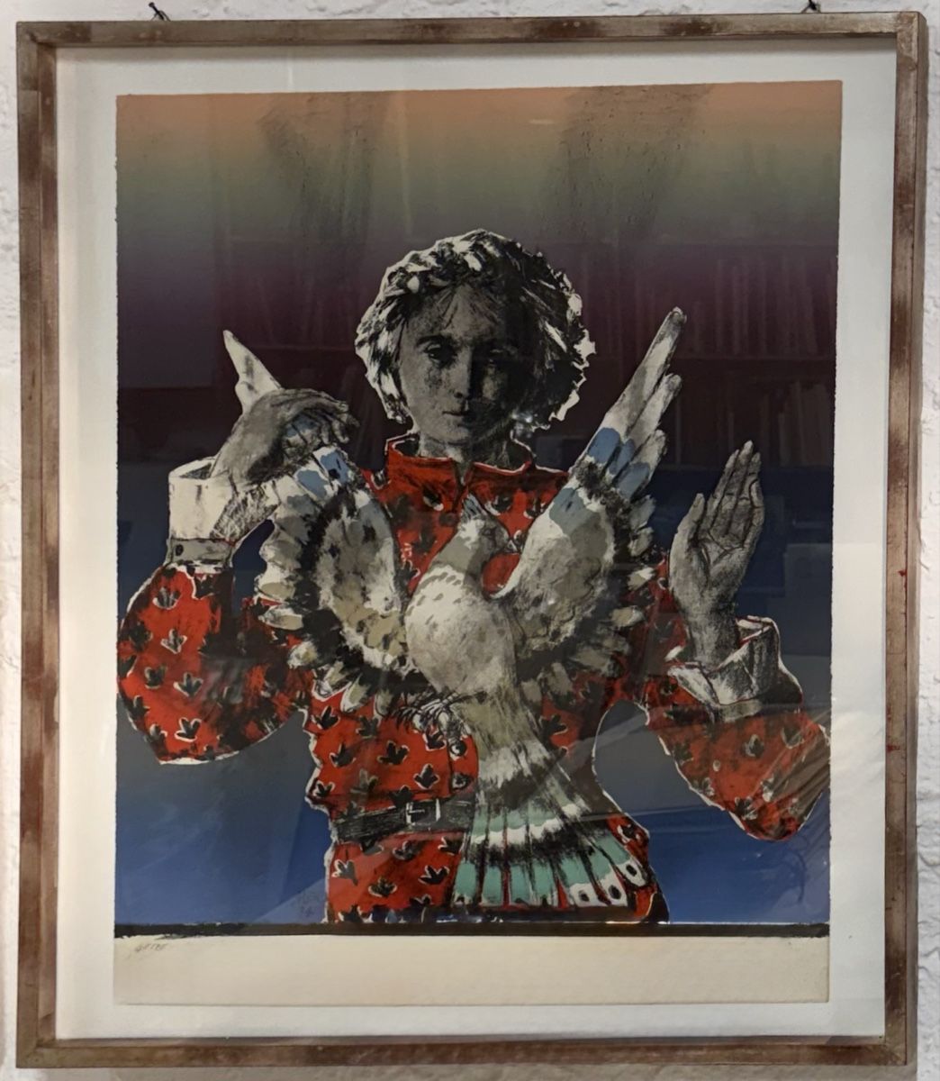 Grafica & Litografie: Max Hunziker: Engel mit Friedenstaube, 1974 – Usato da Bern venduto da felberunderground