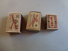 Zündholz-Schachteln - 3 Stück - alt
