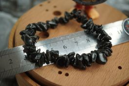 Turmalin Schwarz   Splitter elastisches Armband  Ab 1.-